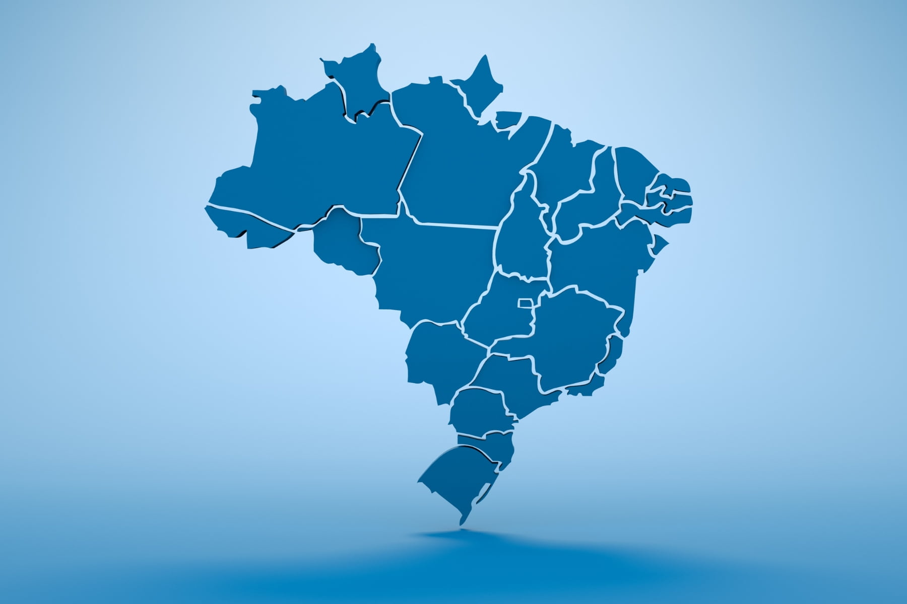 Map of Brazil with the states where AgroDrone Solutions operates highlighted